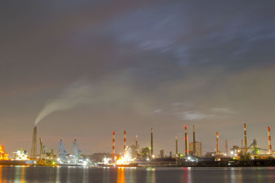 View of city at sunset