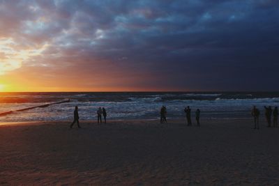 Scenic view of sea at sunset