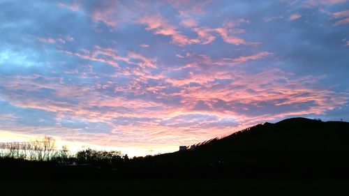 Silhouette of landscape at sunset