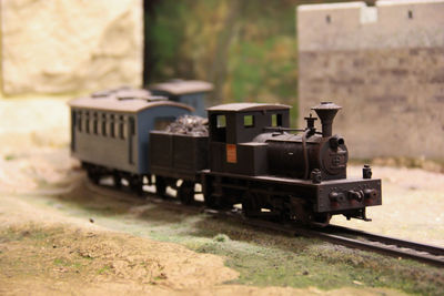 Close-up of miniature train