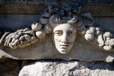 Close-up of statue in aphrodisias, antic city.