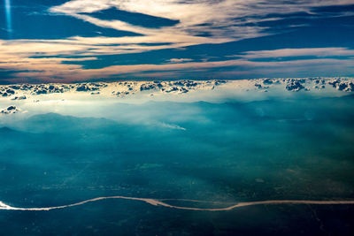 Aerial view of landscape against sky