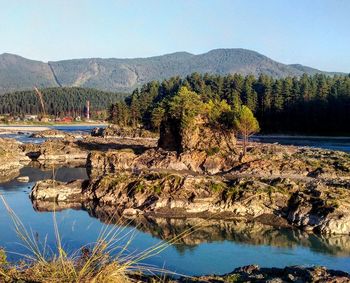 Rock formations in lake