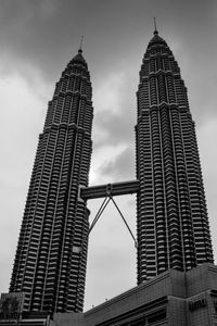 Low angle view of modern buildings against sky