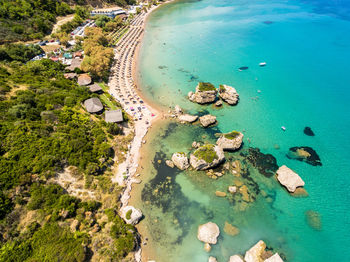 High angle view of beach