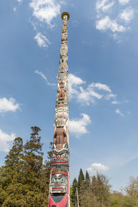 Low angle view of tower against sky