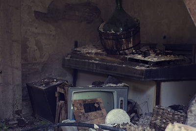 Interior of abandoned house