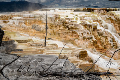 High angle view of rock formations