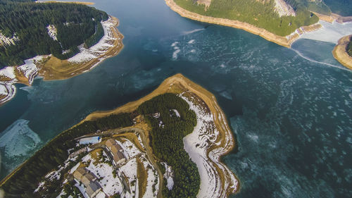 High angle view of sea shore