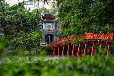Bridge over river against sky