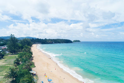 Scenic view of beach against sky