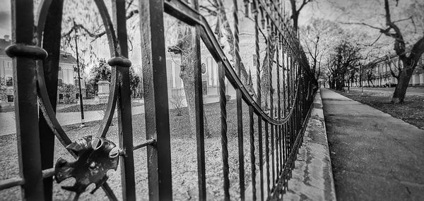 Fence by footpath