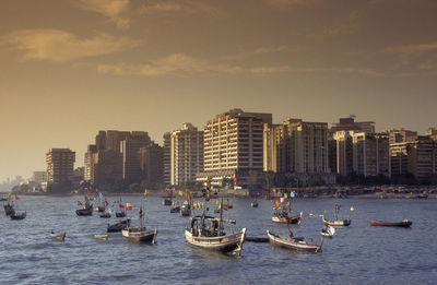 Boats in sea