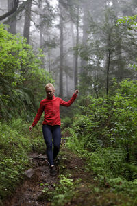 Woman in forest