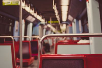 Empty seats in train