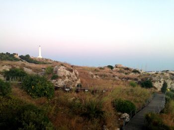 Scenic view of landscape against clear sky