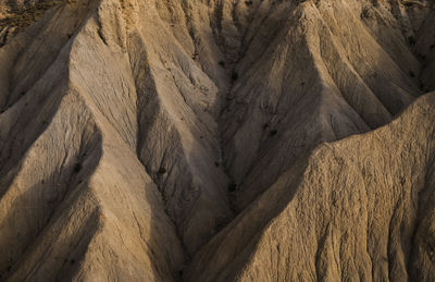 Full frame shot of rock in tabernas desert in almeria, spain