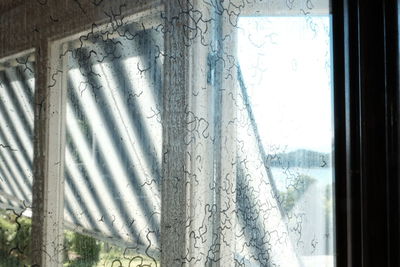 Close-up of curtain against window