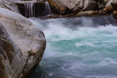 Scenic view of waterfall