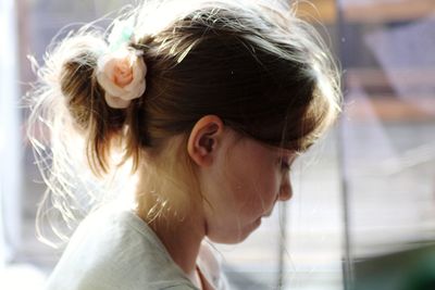 Close-up portrait of a serious young woman