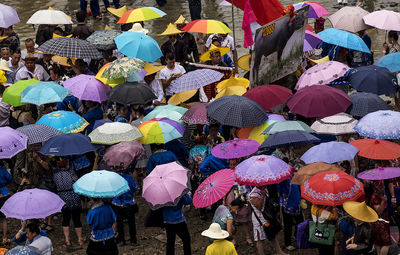 People at market stall