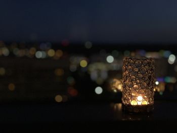 Defocused image of illuminated lights