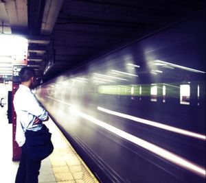 Train at railroad station platform