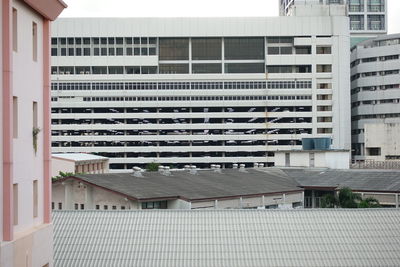 Exterior of modern buildings in city