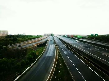 High angle view of road