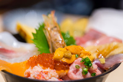 Close-up of meal served in plate