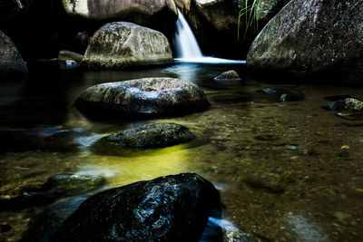 Scenic view of waterfall