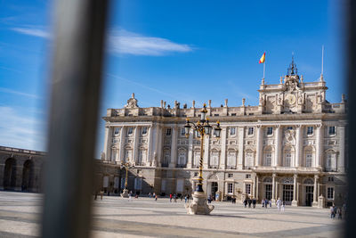 Low angle view of historical building madrid sunny