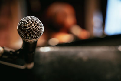 Close-up of microphone