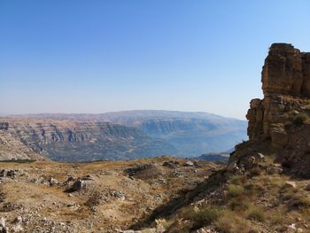 Scenic view of landscape against clear sky