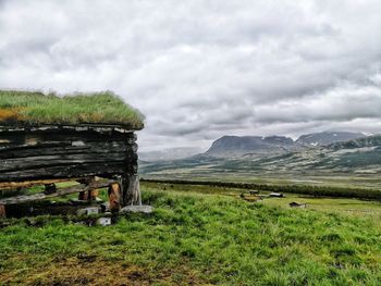 Scenic view of land against sky