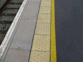 High angle view of railroad track