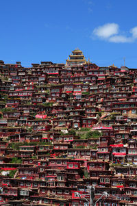 Residential district against sky