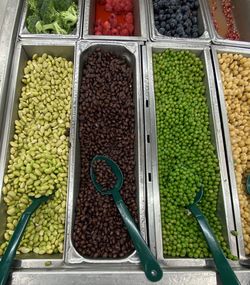 High angle view of vegetables in market
