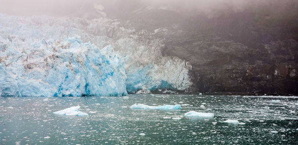 View of glacier in sea