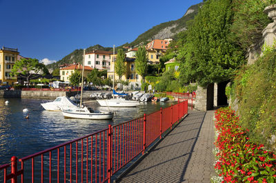 View of pathway by the lake