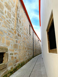 Empty alley amidst buildings in city