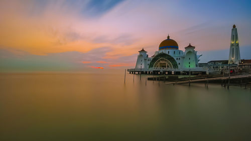 View of building against sky during sunset