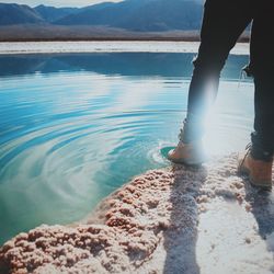 Low section of person on beach