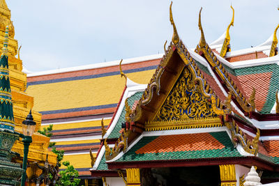 Low angle view of traditional building against sky