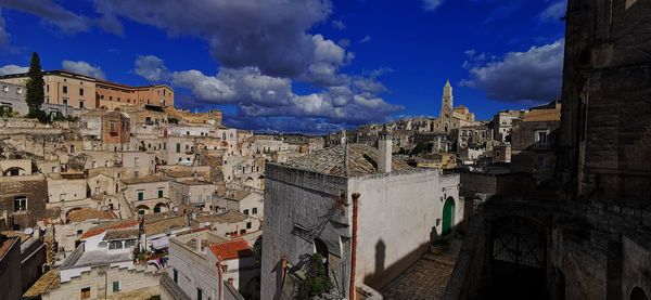 Low angle view of buildings in city