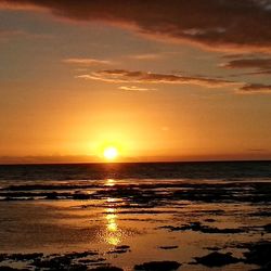 Scenic view of sea against sky at sunset