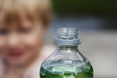 Close-up portrait of glass bottle