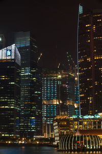 Illuminated city at night