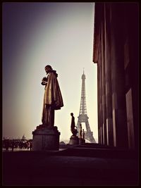 Low angle view of eiffel tower