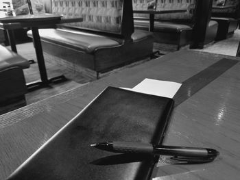 Close-up of piano on table